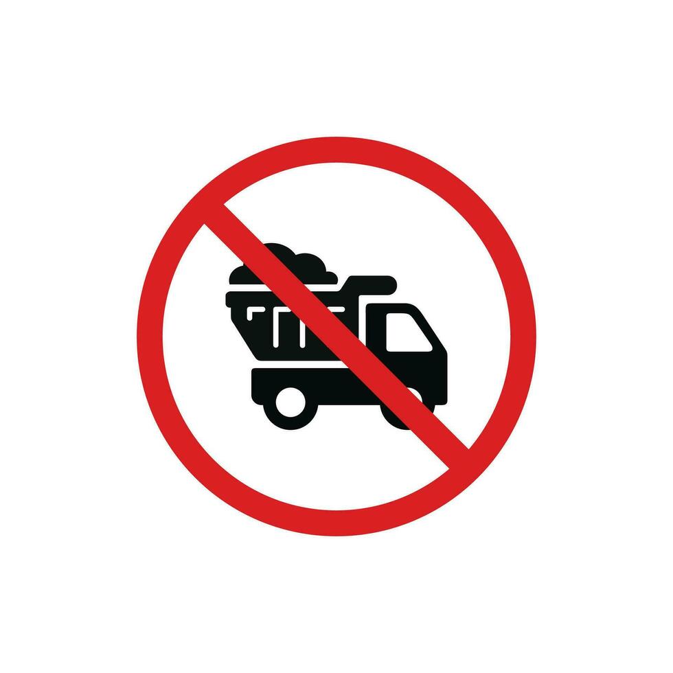Nee dumping toegestaan icoon teken symbool geïsoleerd Aan wit achtergrond. Nee dump vrachtauto icoon vector