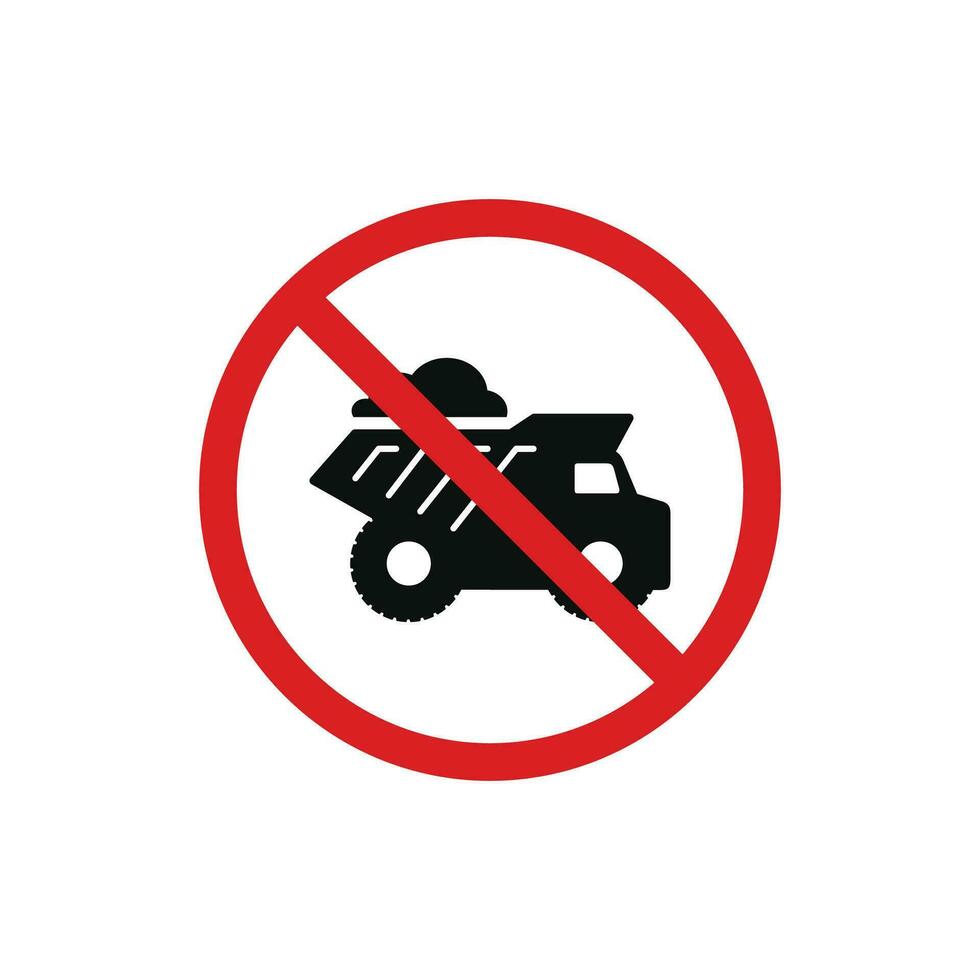 Nee dumping toegestaan icoon teken symbool geïsoleerd Aan wit achtergrond. Nee dump vrachtauto icoon vector