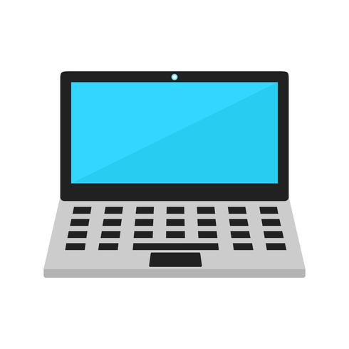Laptop platte pictogram vector