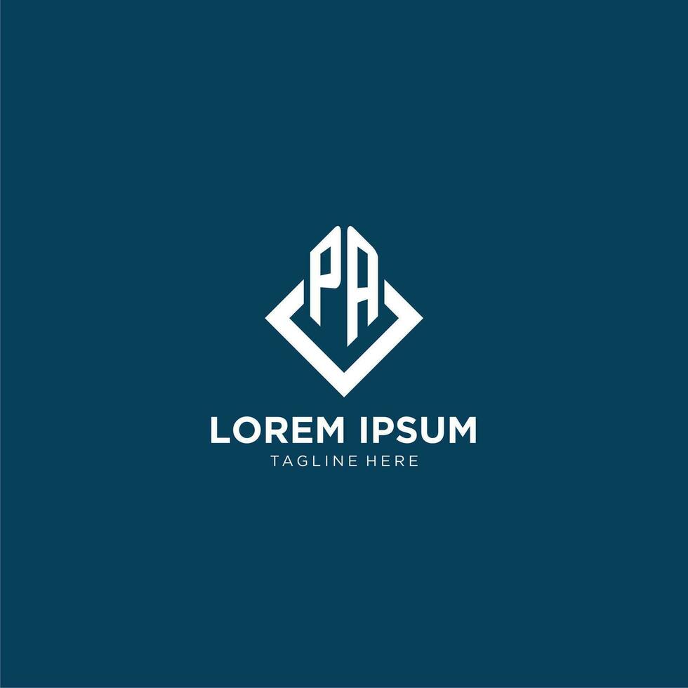 eerste vader logo plein ruit met lijnen, modern en elegant logo ontwerp vector