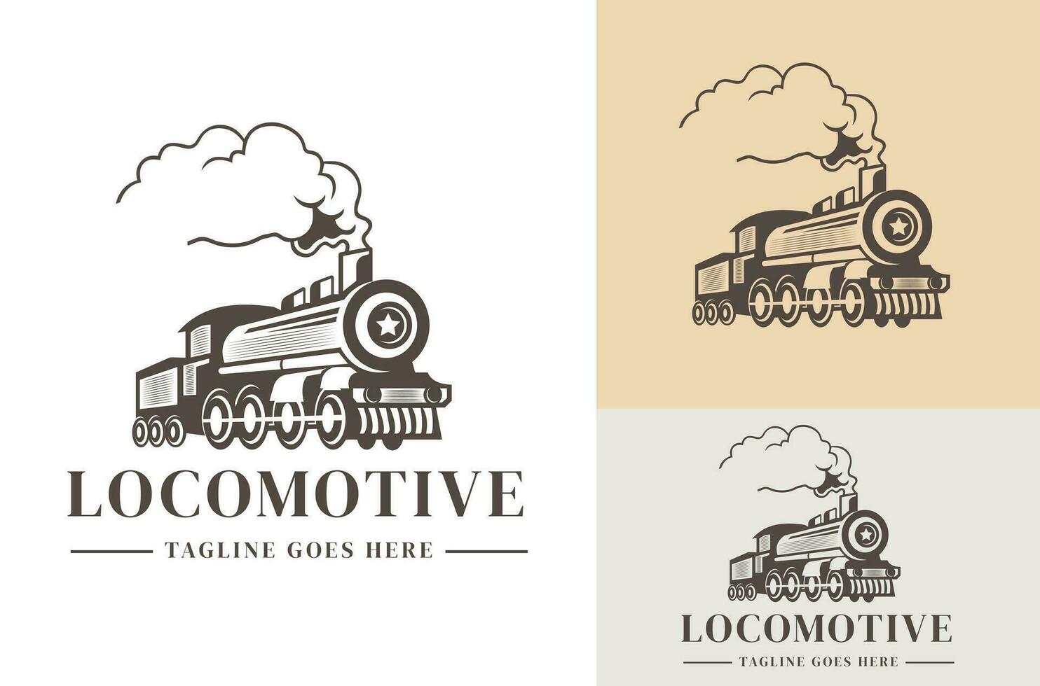 wijnoogst retro locomotief motor logo ontwerp trein logo symbool land- vervoer concept vector