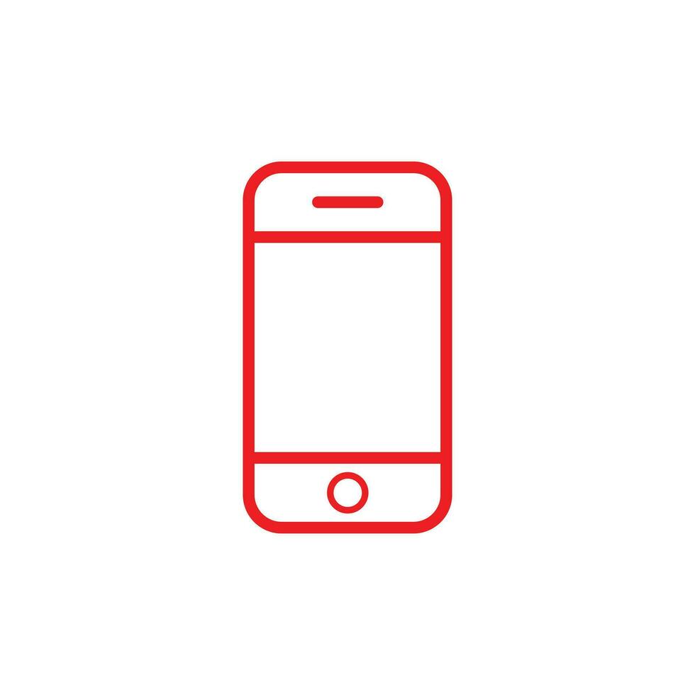 eps10 vector illustratie van een mobiel telefoon lijn kunst icoon of logo geïsoleerd Aan wit achtergrond