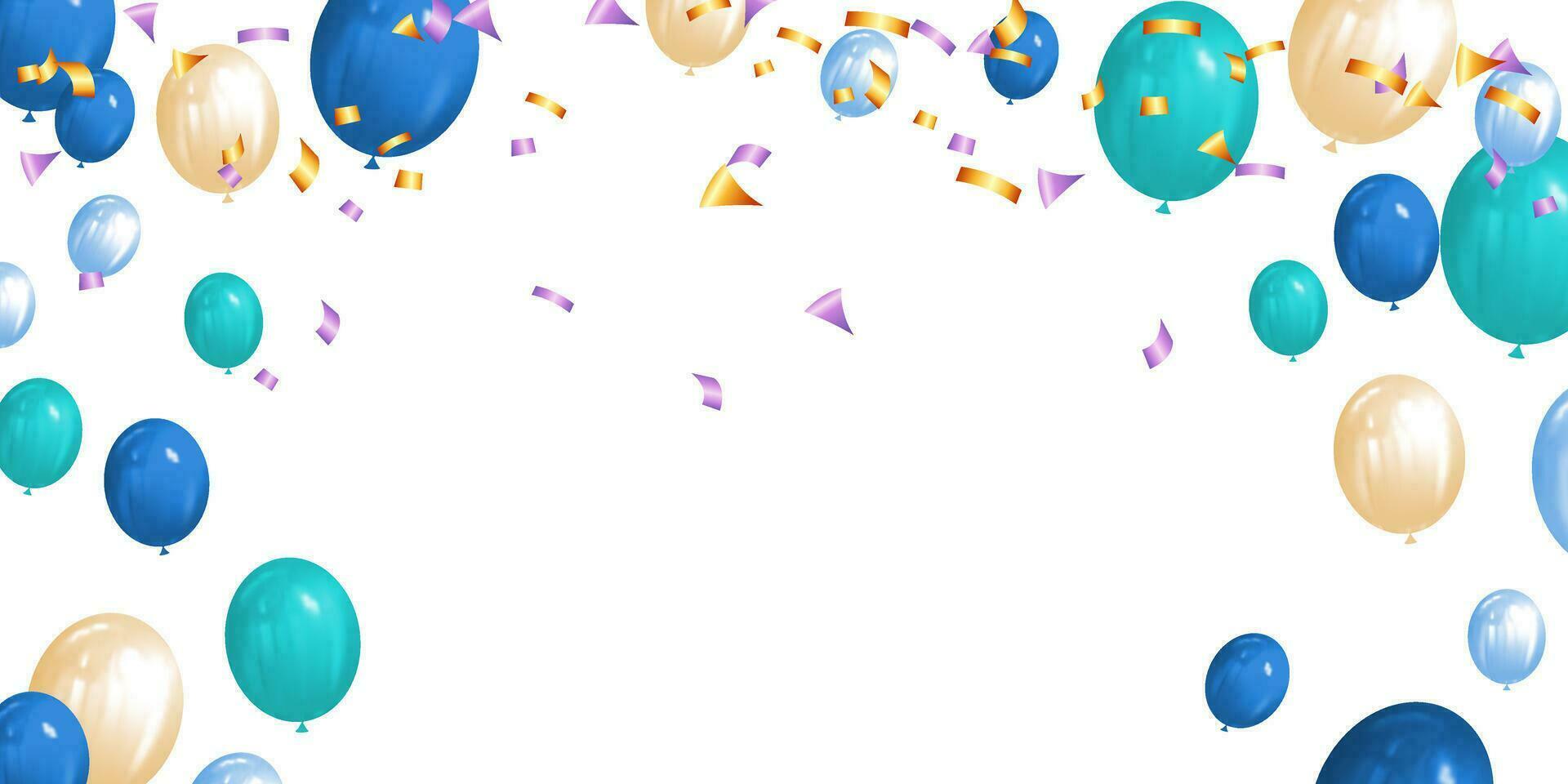 ballonnen en confetti Aan een wit achtergrond vector illustratie