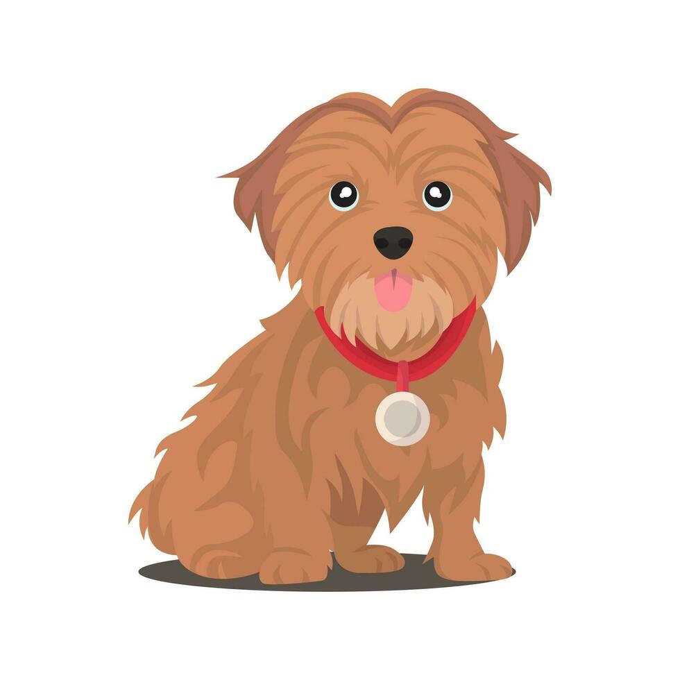 hand- getrokken schattig hond vlak ontwerp. puppy geïsoleerd wit achtergrond vector