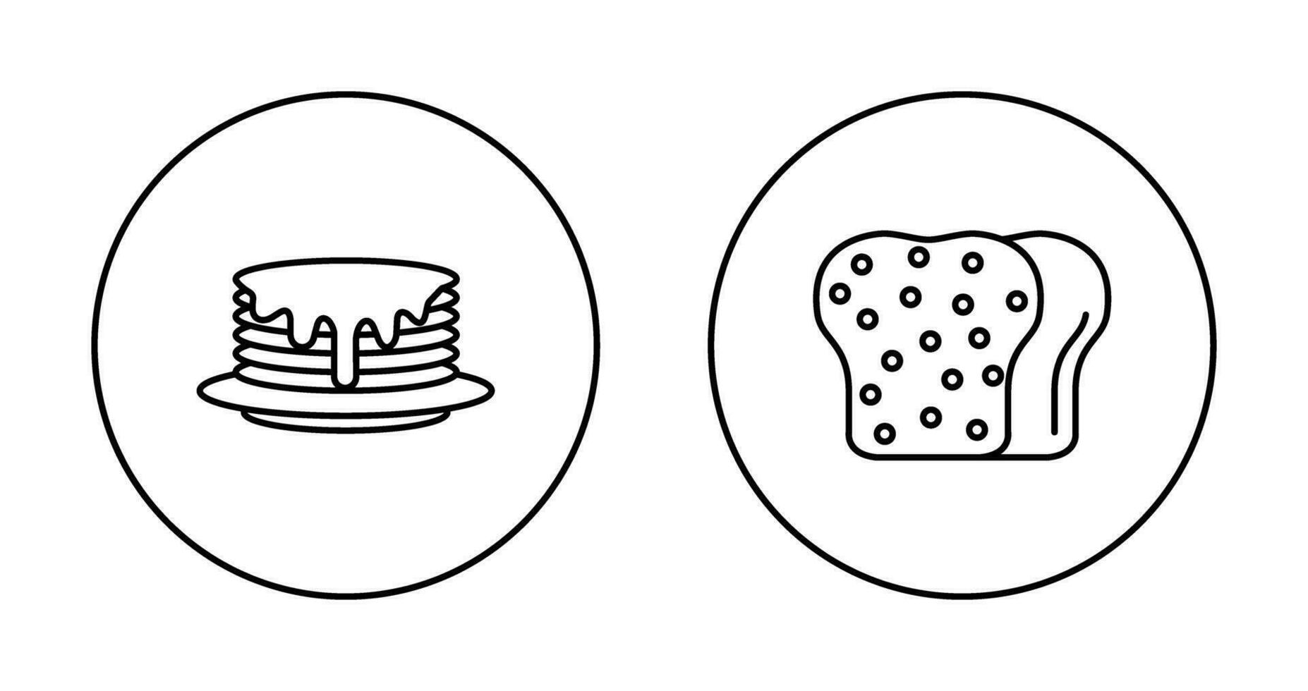 pannenkoek en geroosterd brood icoon vector