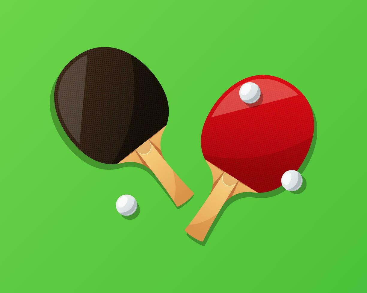 pingpong rackets en bal vector