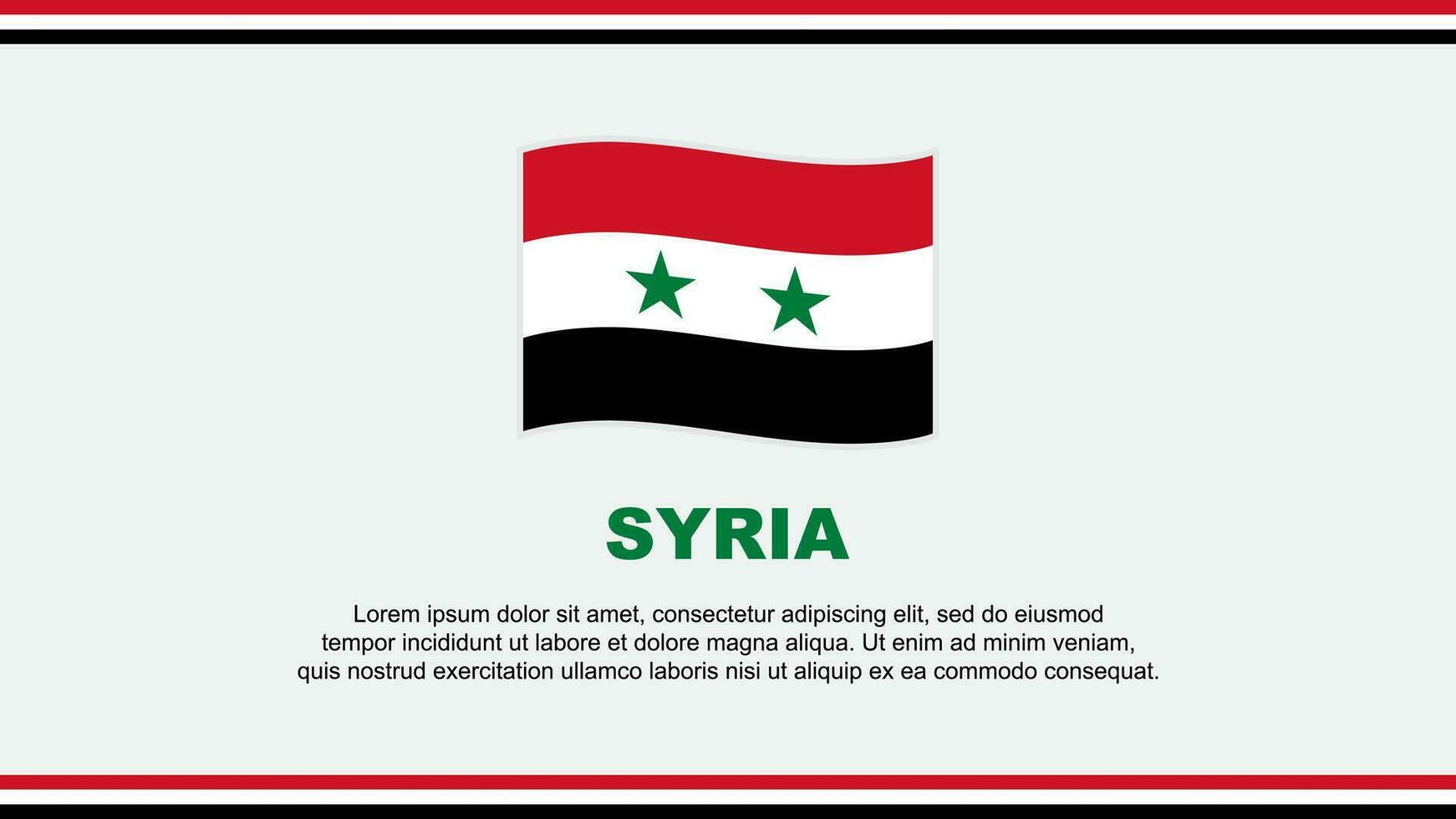 Syrië vlag abstract achtergrond ontwerp sjabloon. Syrië onafhankelijkheid dag banier sociaal media vector illustratie. Syrië ontwerp