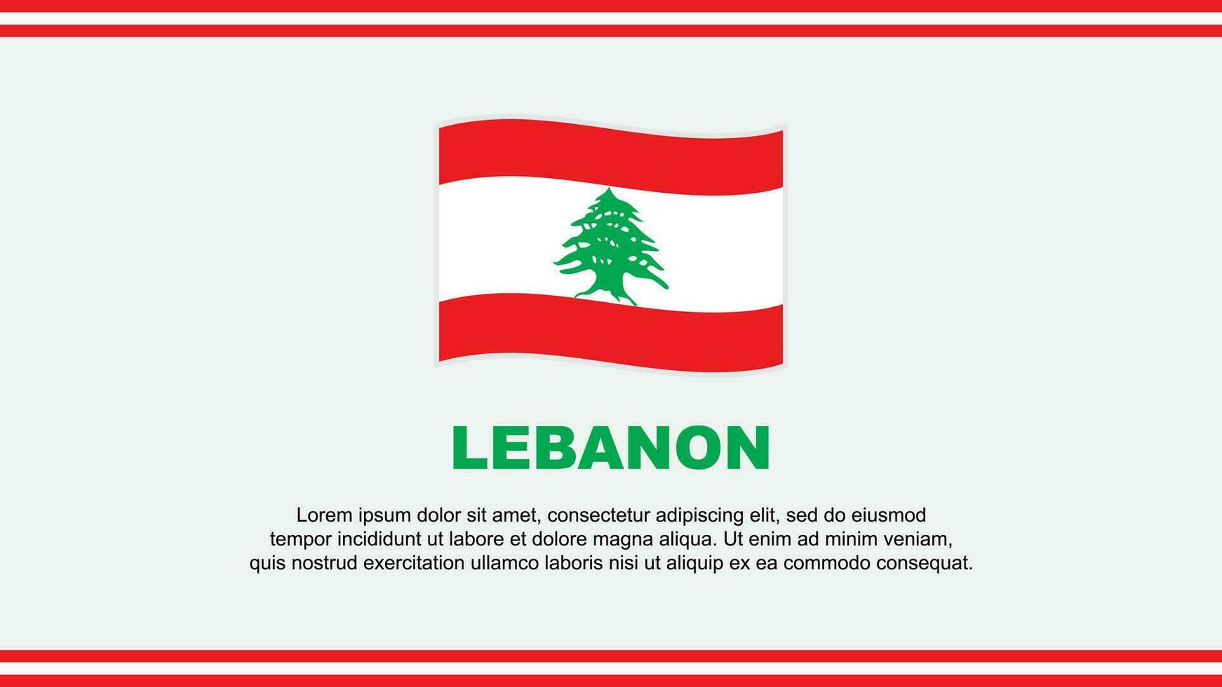 Libanon vlag abstract achtergrond ontwerp sjabloon. Libanon onafhankelijkheid dag banier sociaal media vector illustratie. Libanon ontwerp