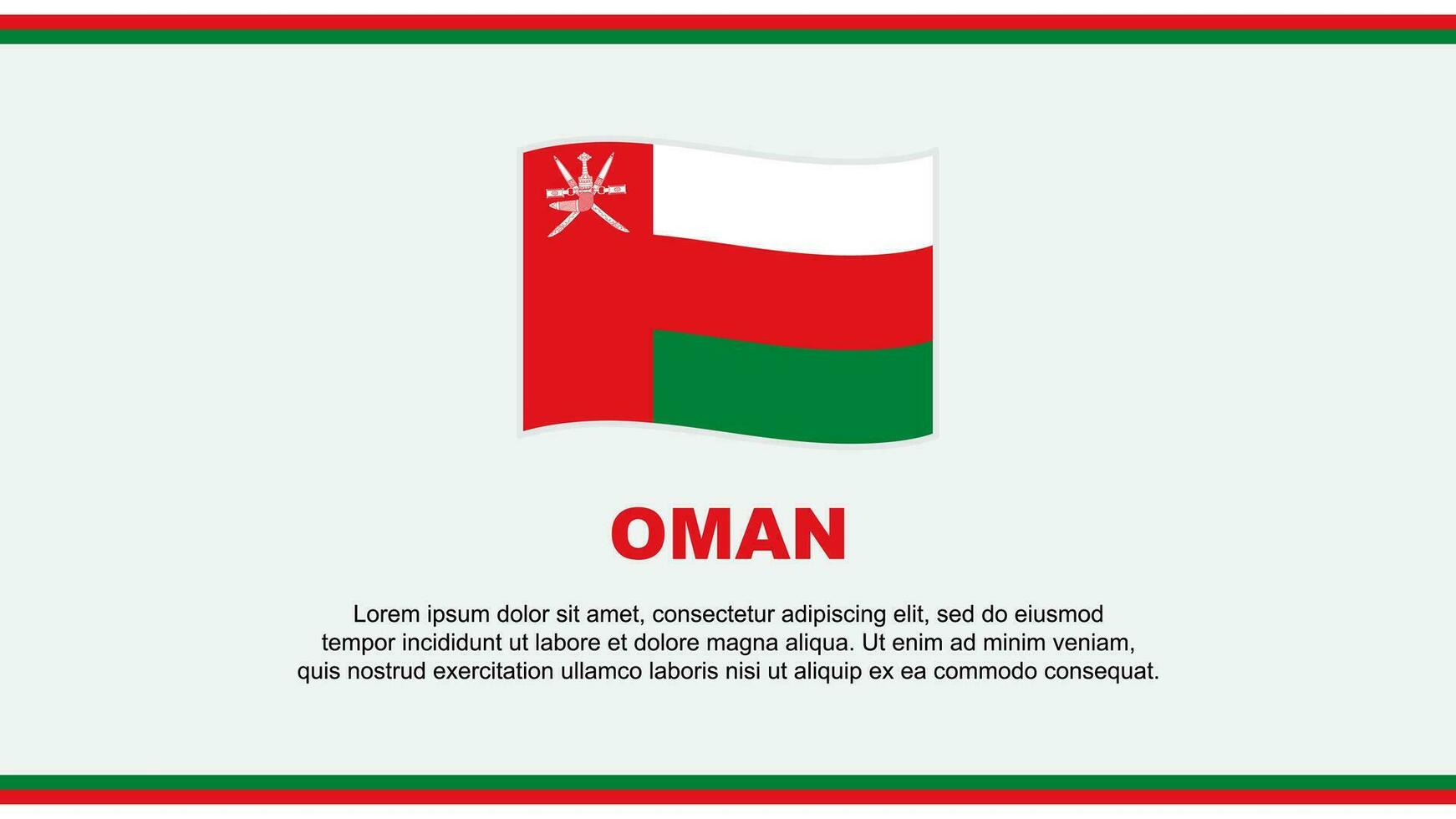 Oman vlag abstract achtergrond ontwerp sjabloon. Oman onafhankelijkheid dag banier sociaal media vector illustratie. Oman ontwerp