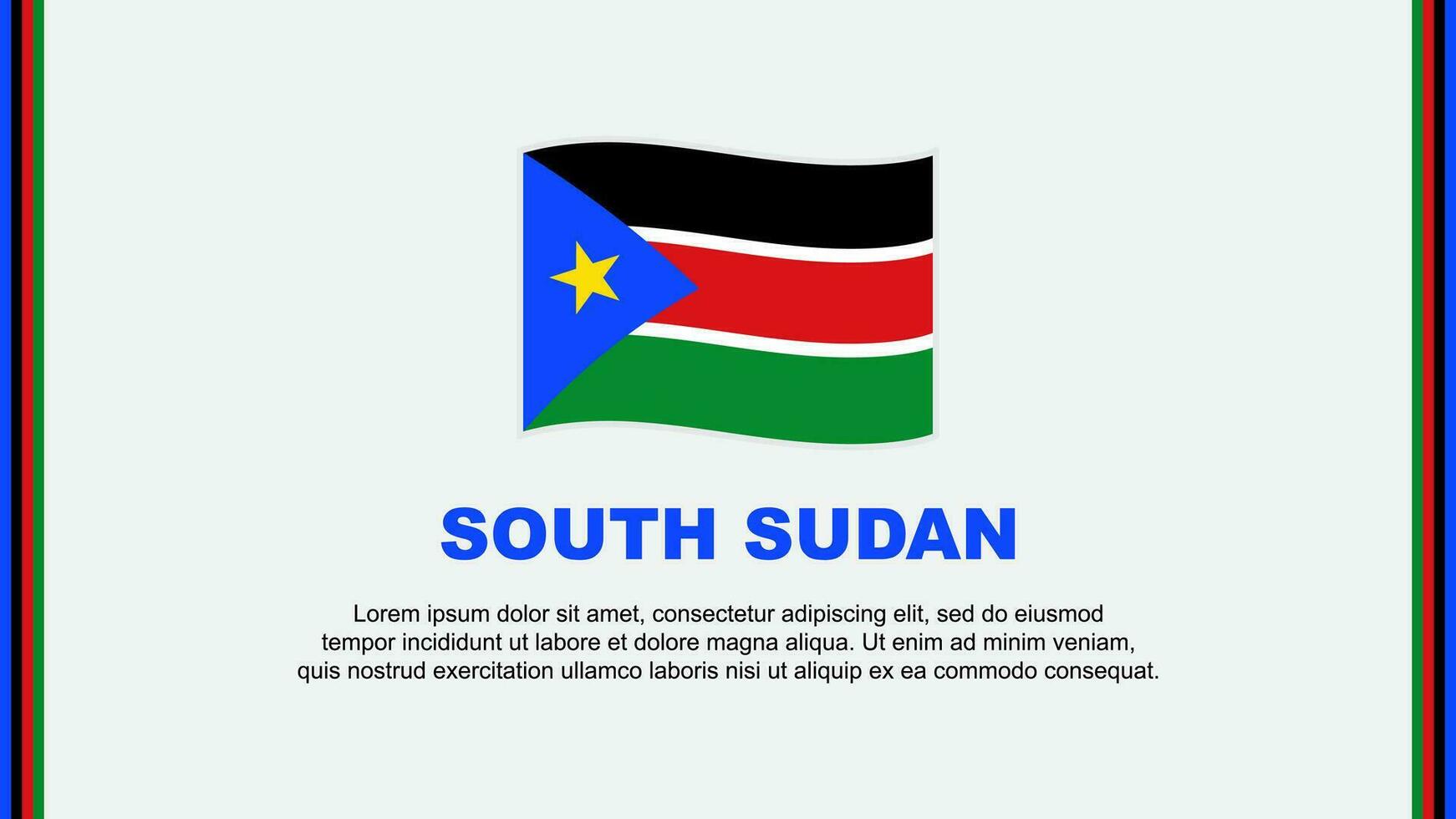 zuiden Soedan vlag abstract achtergrond ontwerp sjabloon. zuiden Soedan onafhankelijkheid dag banier sociaal media vector illustratie. zuiden Soedan tekenfilm
