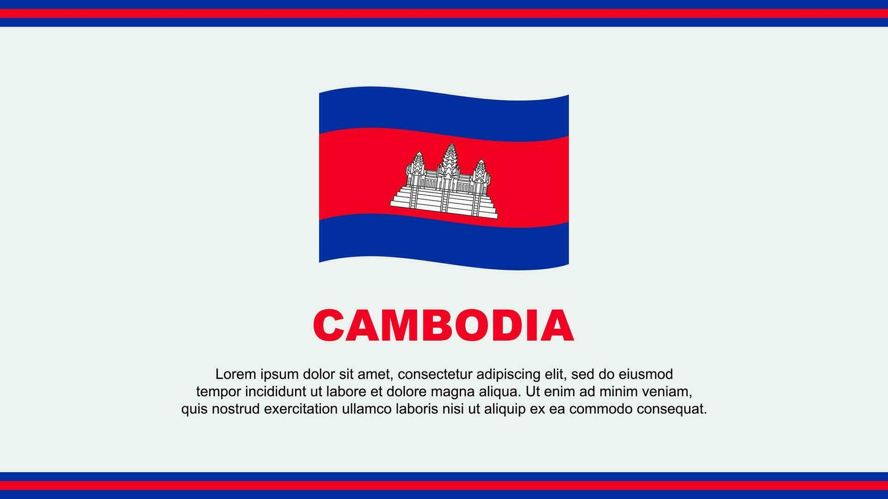 Cambodja vlag abstract achtergrond ontwerp sjabloon. Cambodja onafhankelijkheid dag banier sociaal media vector illustratie. Cambodja ontwerp