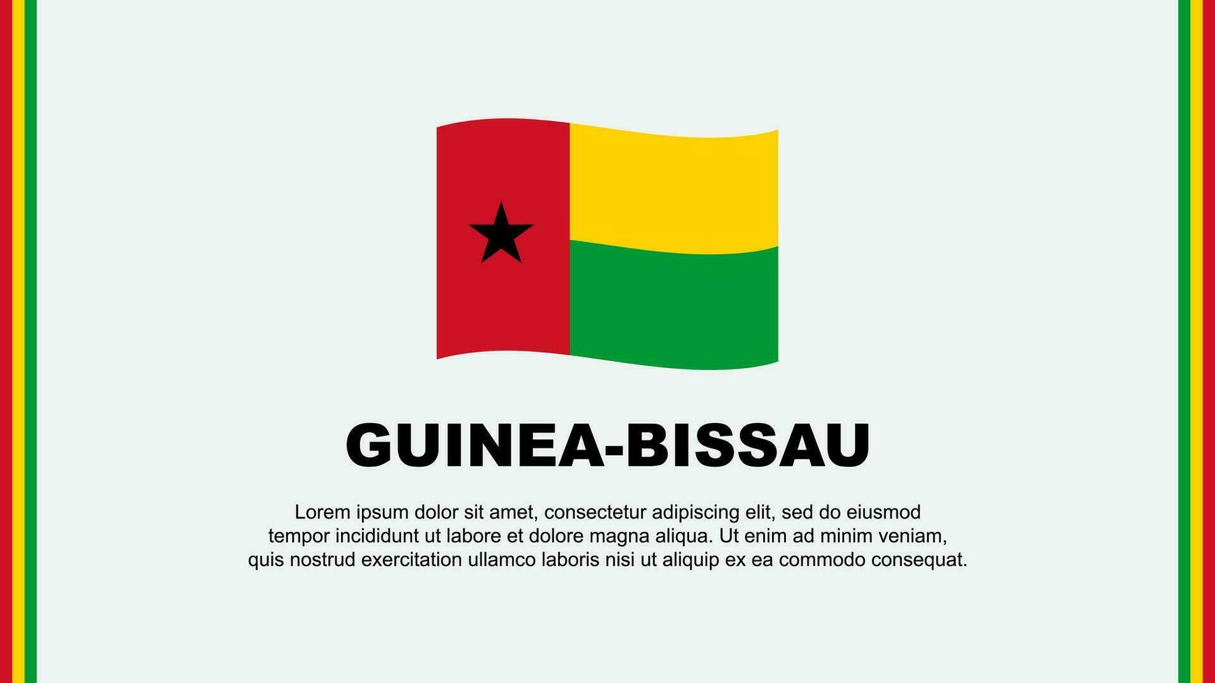 Guinea-Bissau vlag abstract achtergrond ontwerp sjabloon. Guinea-Bissau onafhankelijkheid dag banier sociaal media vector illustratie. Guinea-Bissau tekenfilm