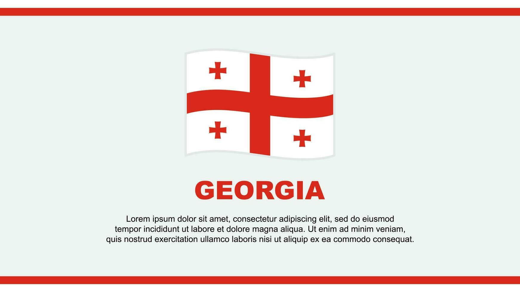 Georgië vlag abstract achtergrond ontwerp sjabloon. Georgië onafhankelijkheid dag banier sociaal media vector illustratie. Georgië ontwerp