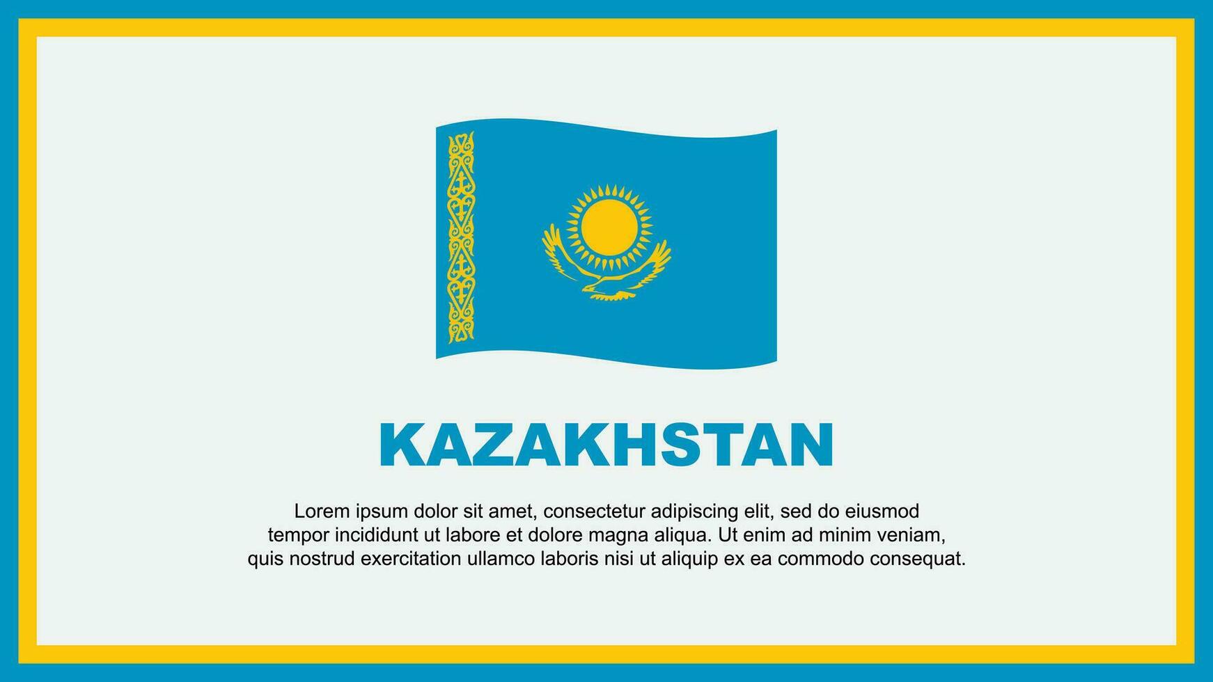 Kazachstan vlag abstract achtergrond ontwerp sjabloon. Kazachstan onafhankelijkheid dag banier sociaal media vector illustratie. Kazachstan banier