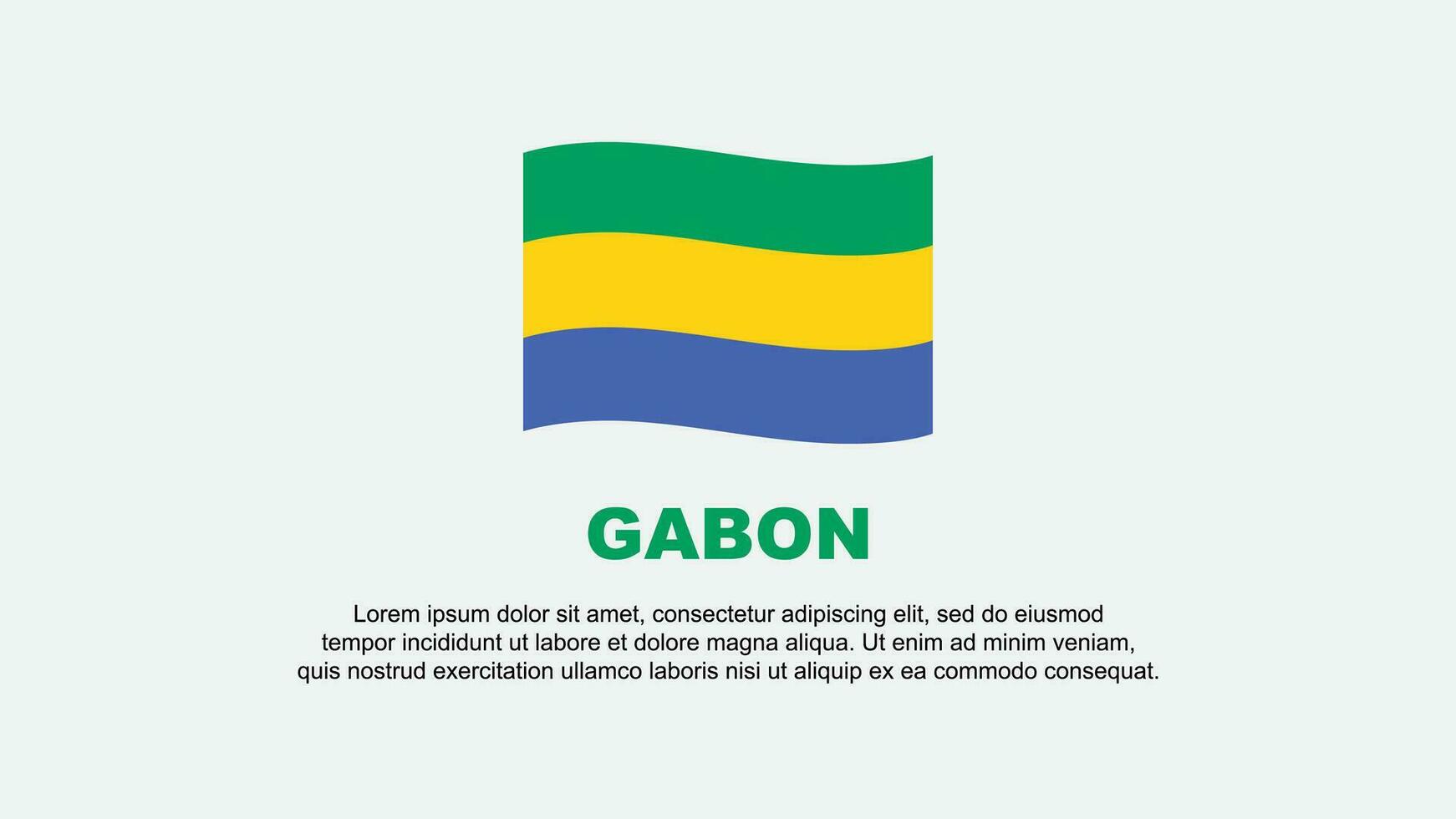 Gabon vlag abstract achtergrond ontwerp sjabloon. Gabon onafhankelijkheid dag banier sociaal media vector illustratie. Gabon achtergrond