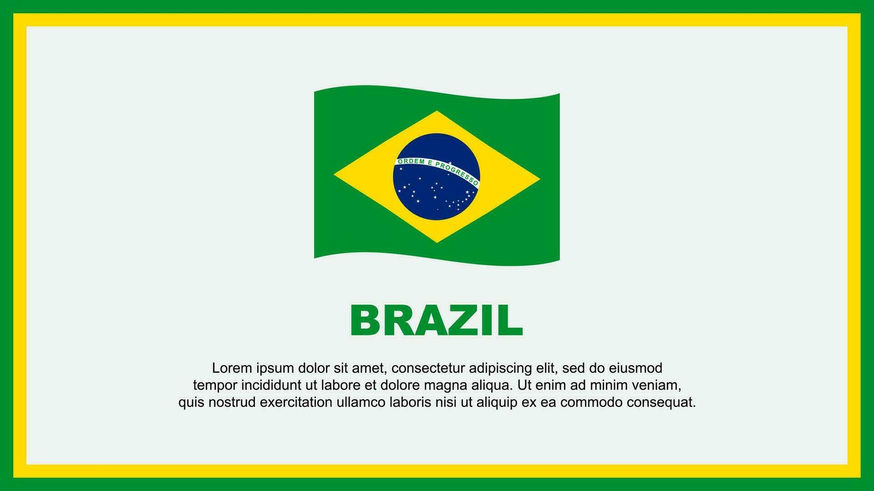Brazilië vlag abstract achtergrond ontwerp sjabloon. Brazilië onafhankelijkheid dag banier sociaal media. Brazilië banier vector