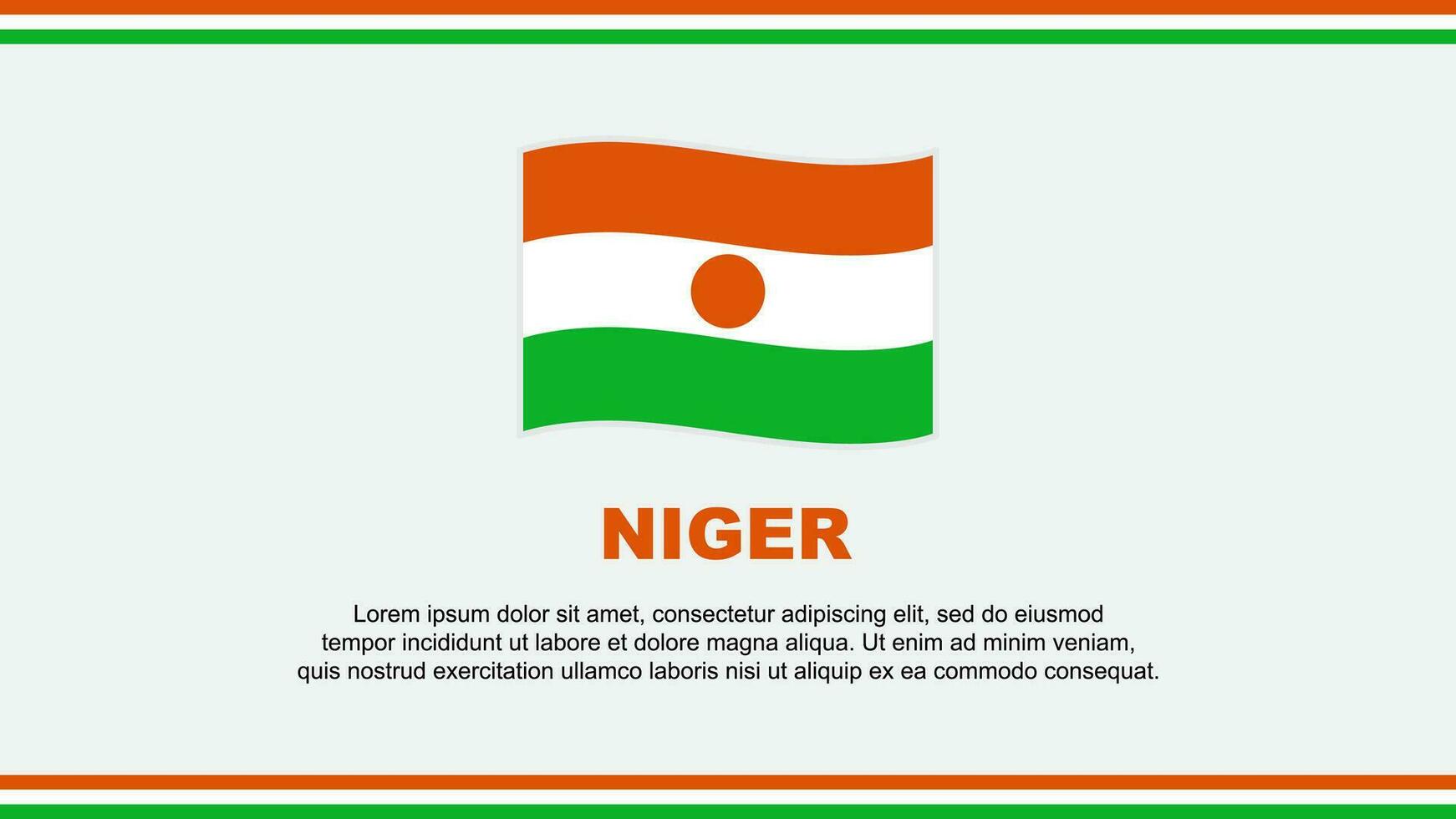 Niger vlag abstract achtergrond ontwerp sjabloon. Niger onafhankelijkheid dag banier sociaal media vector illustratie. Niger ontwerp