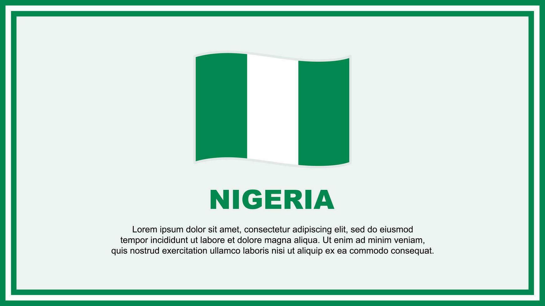 Nigeria vlag abstract achtergrond ontwerp sjabloon. Nigeria onafhankelijkheid dag banier sociaal media vector illustratie. Nigeria banier