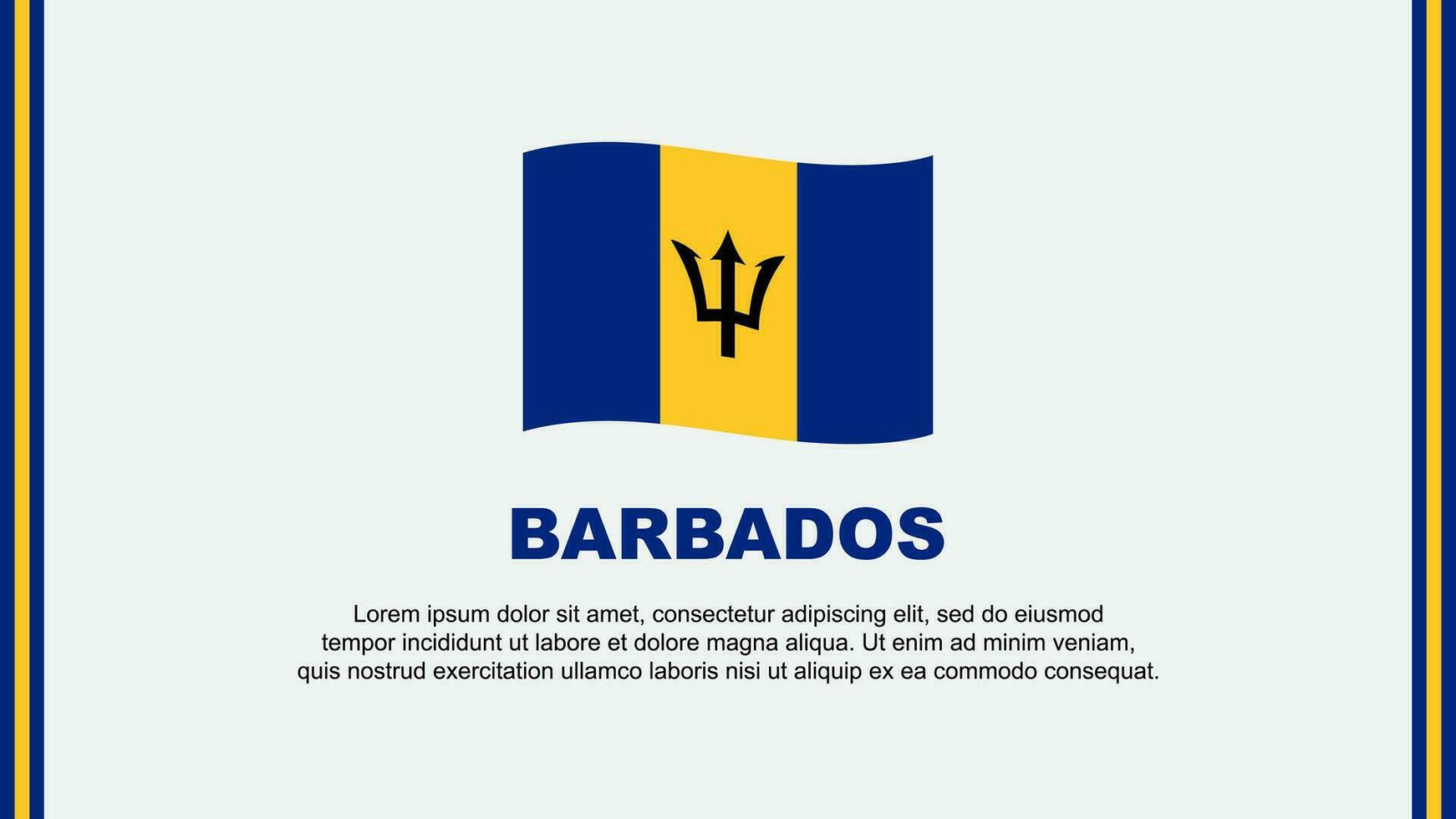 Barbados vlag abstract achtergrond ontwerp sjabloon. Barbados onafhankelijkheid dag banier sociaal media vector illustratie. Barbados tekenfilm