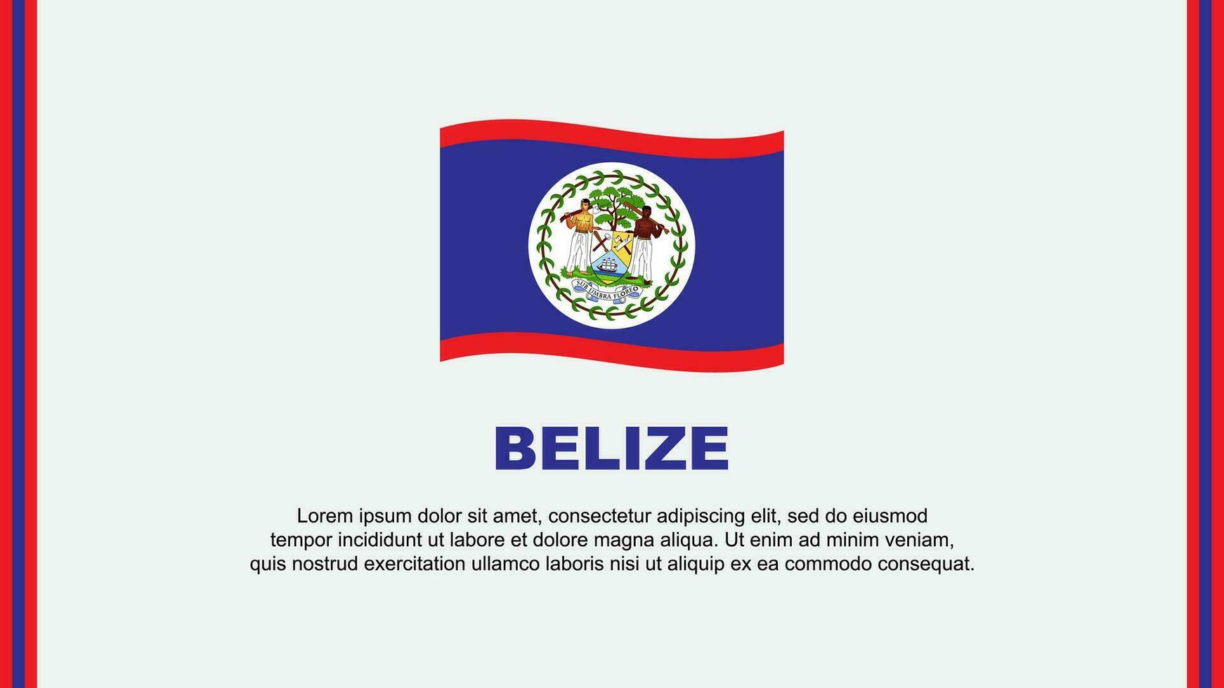 Belize vlag abstract achtergrond ontwerp sjabloon. Belize onafhankelijkheid dag banier sociaal media vector illustratie. Belize tekenfilm