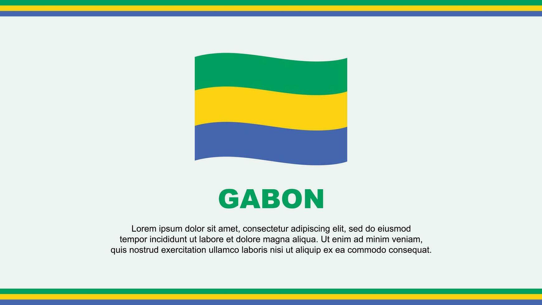 Gabon vlag abstract achtergrond ontwerp sjabloon. Gabon onafhankelijkheid dag banier sociaal media vector illustratie. Gabon ontwerp