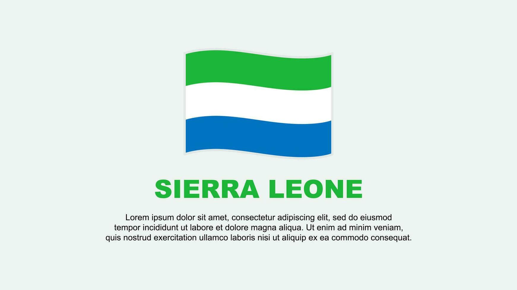 Sierra Leone vlag abstract achtergrond ontwerp sjabloon. Sierra Leone onafhankelijkheid dag banier sociaal media vector illustratie. Sierra Leone achtergrond