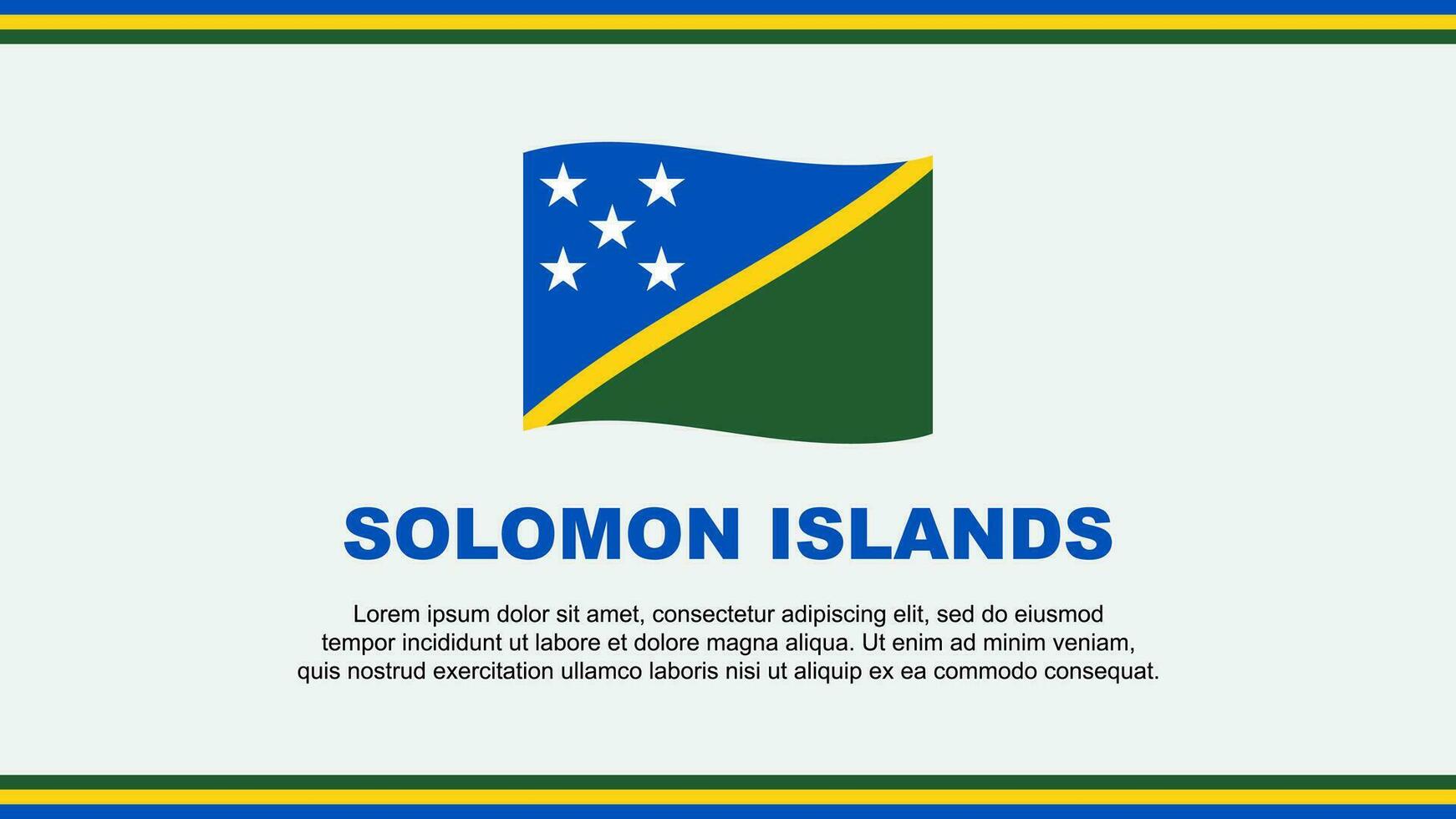 Solomon eilanden vlag abstract achtergrond ontwerp sjabloon. Solomon eilanden onafhankelijkheid dag banier sociaal media vector illustratie. Solomon eilanden ontwerp