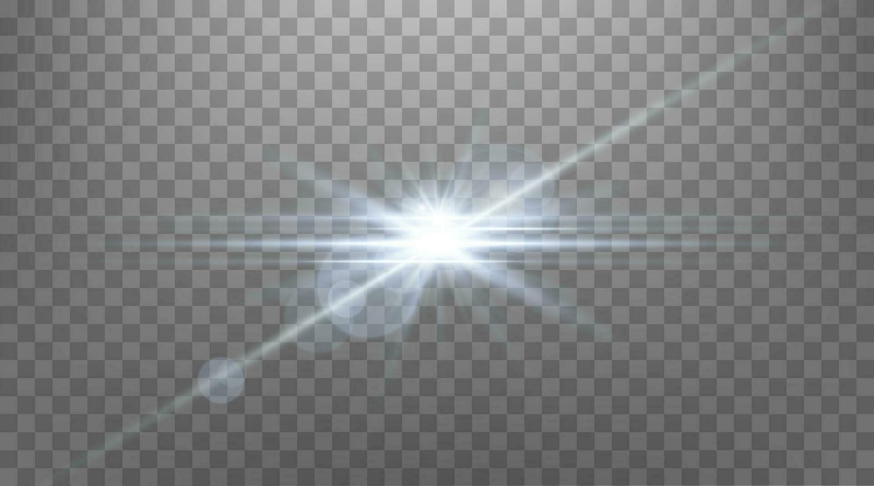 blauw horizontaal lens gloed. zon flash met stralen of spotlight en bokeh. gloed gloed licht effect. vector