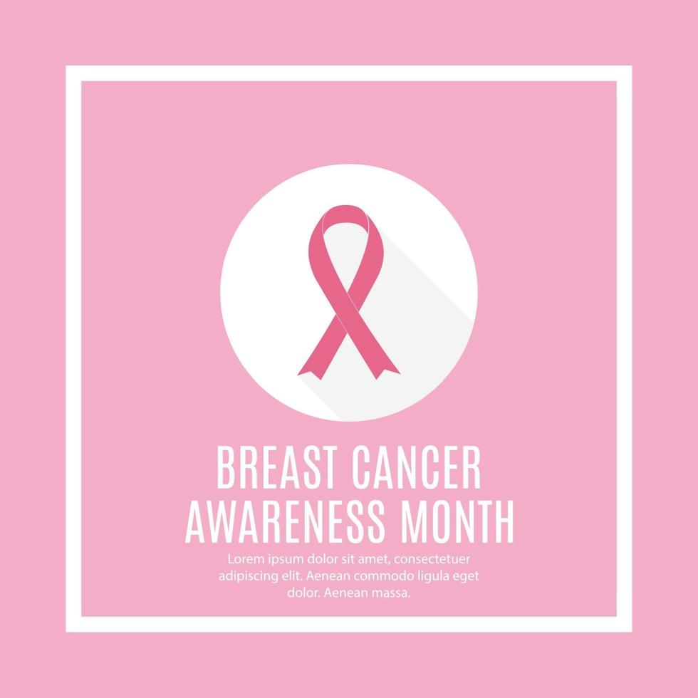 borstkanker bewustzijn maand roze lint achtergrond vector