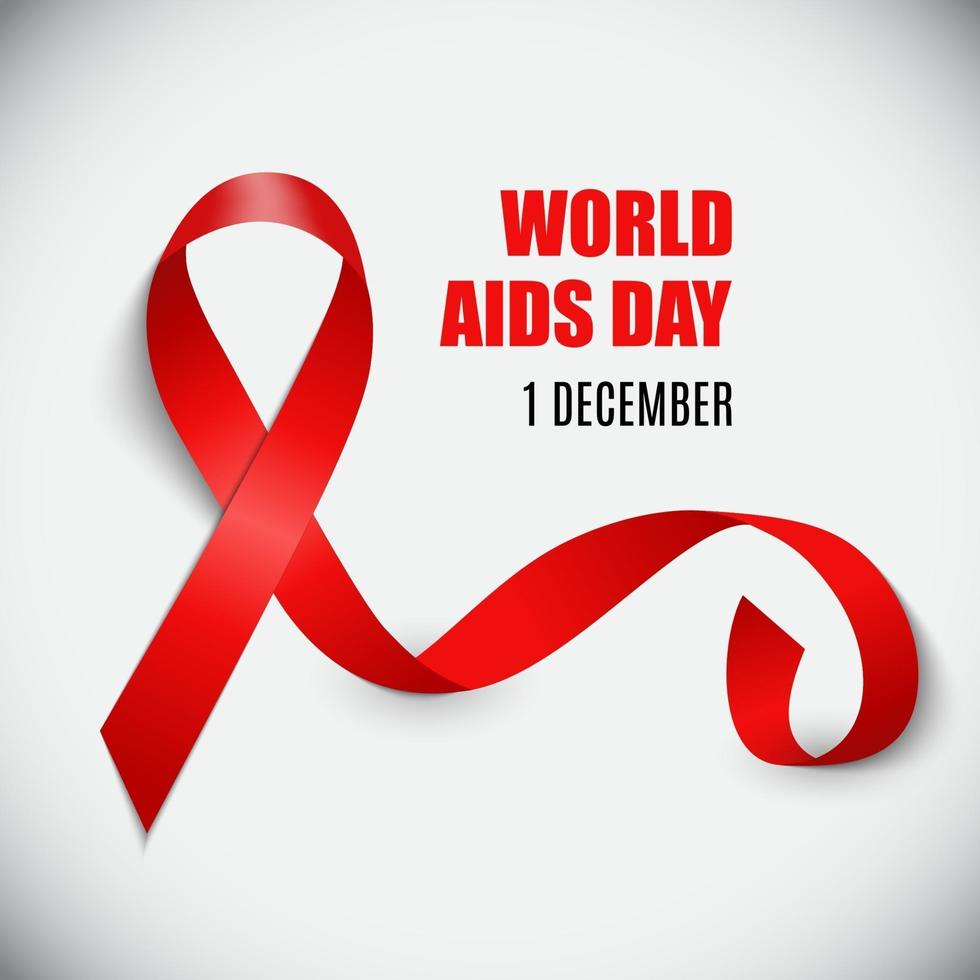 1 december wereld aids dag achtergrond. rood lint teken. vector