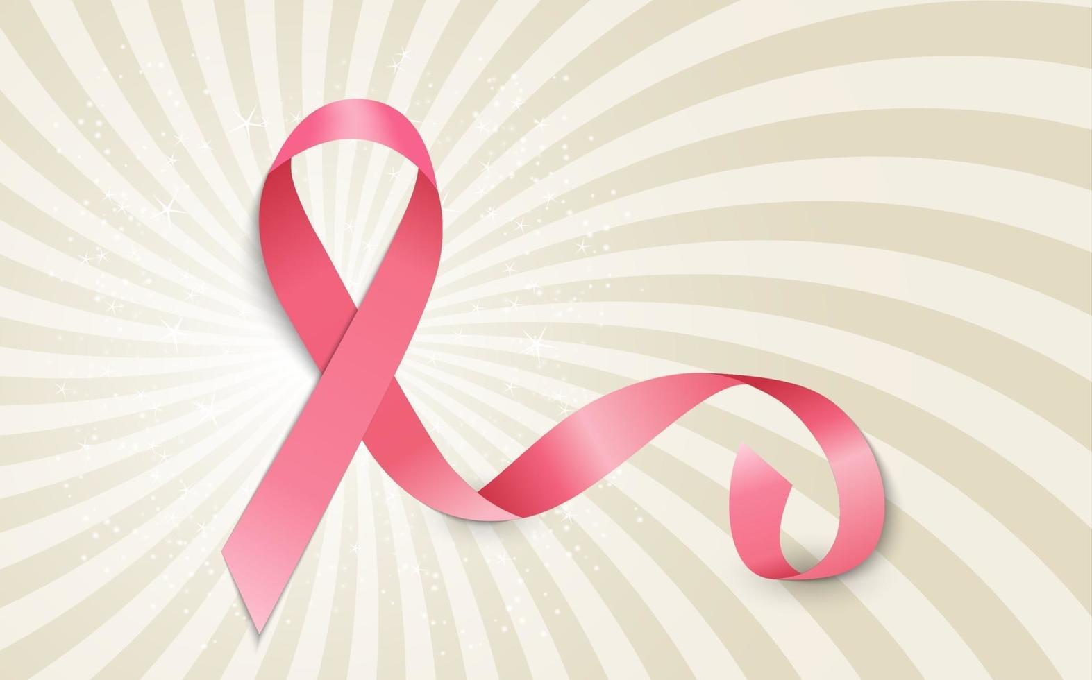 borstkanker bewustzijn maand roze lint achtergrond vector