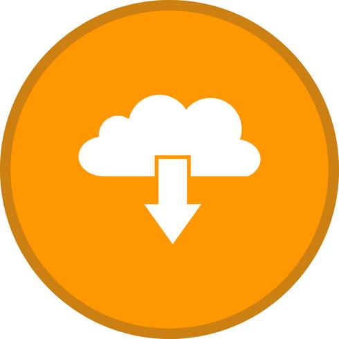 Cloud download glyph ronde cirkel multikleur vector