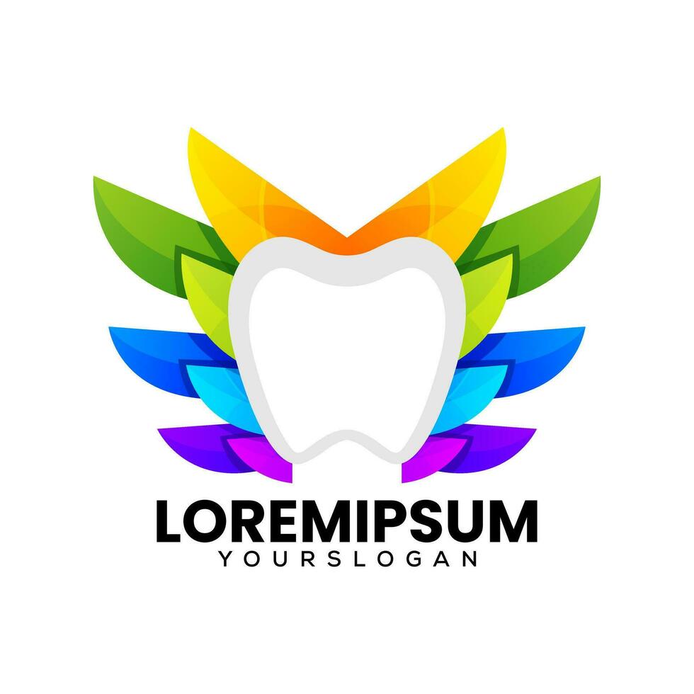 tandheelkundig icoon kleurrijk logo ontwerp vector