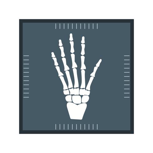 Hand X-ray glyph pictogram vector