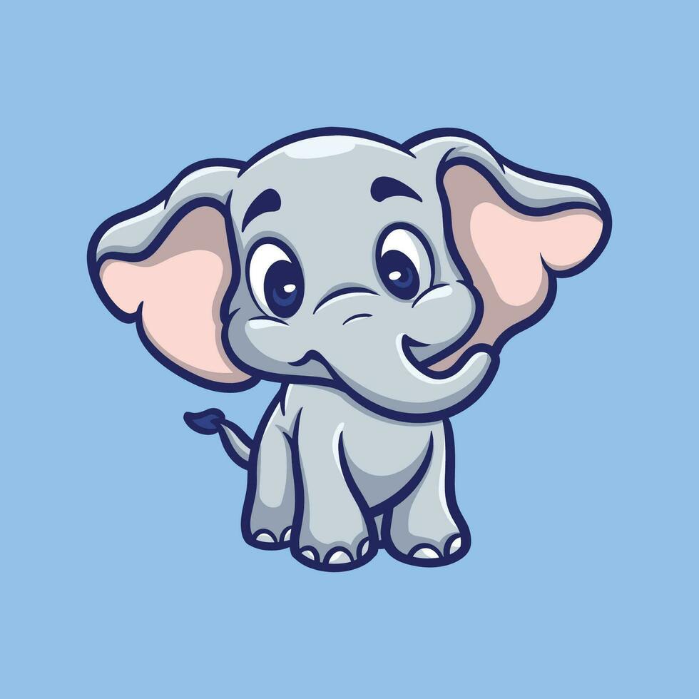 schattig baby olifant tekenfilm illustratie vector