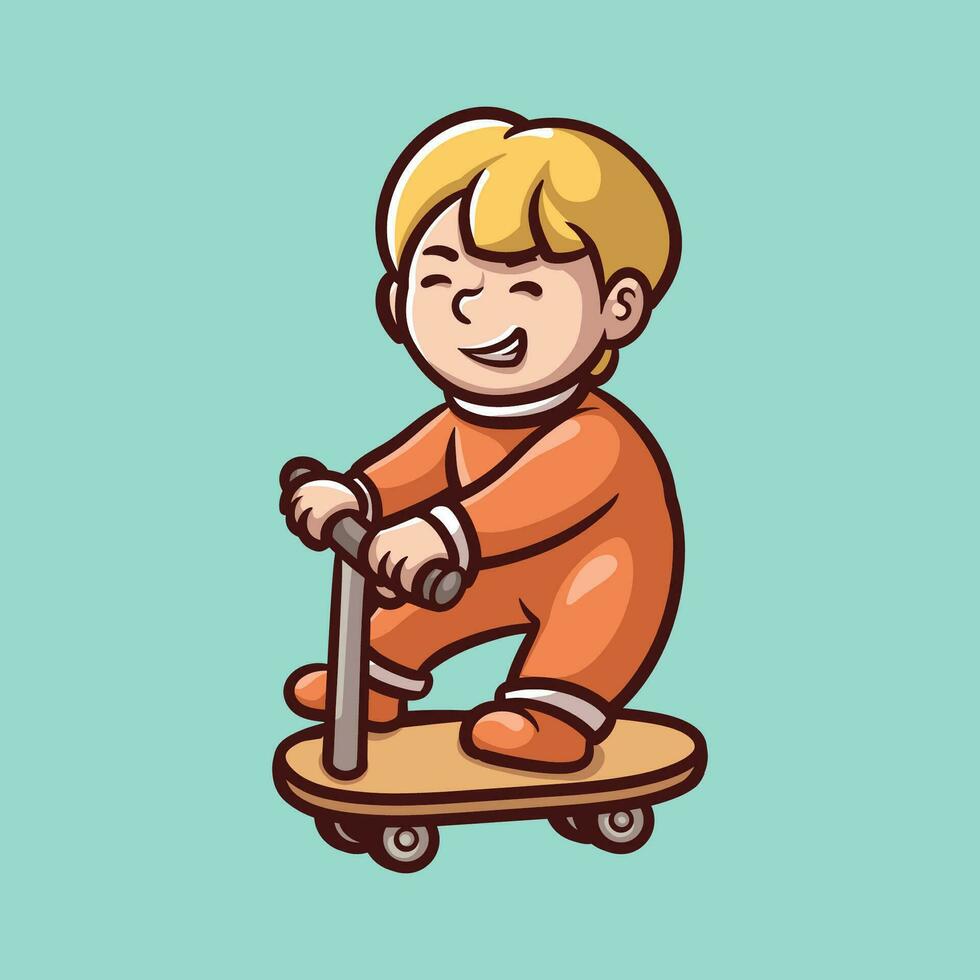 kickboard scooter tekenfilm illustratie vector