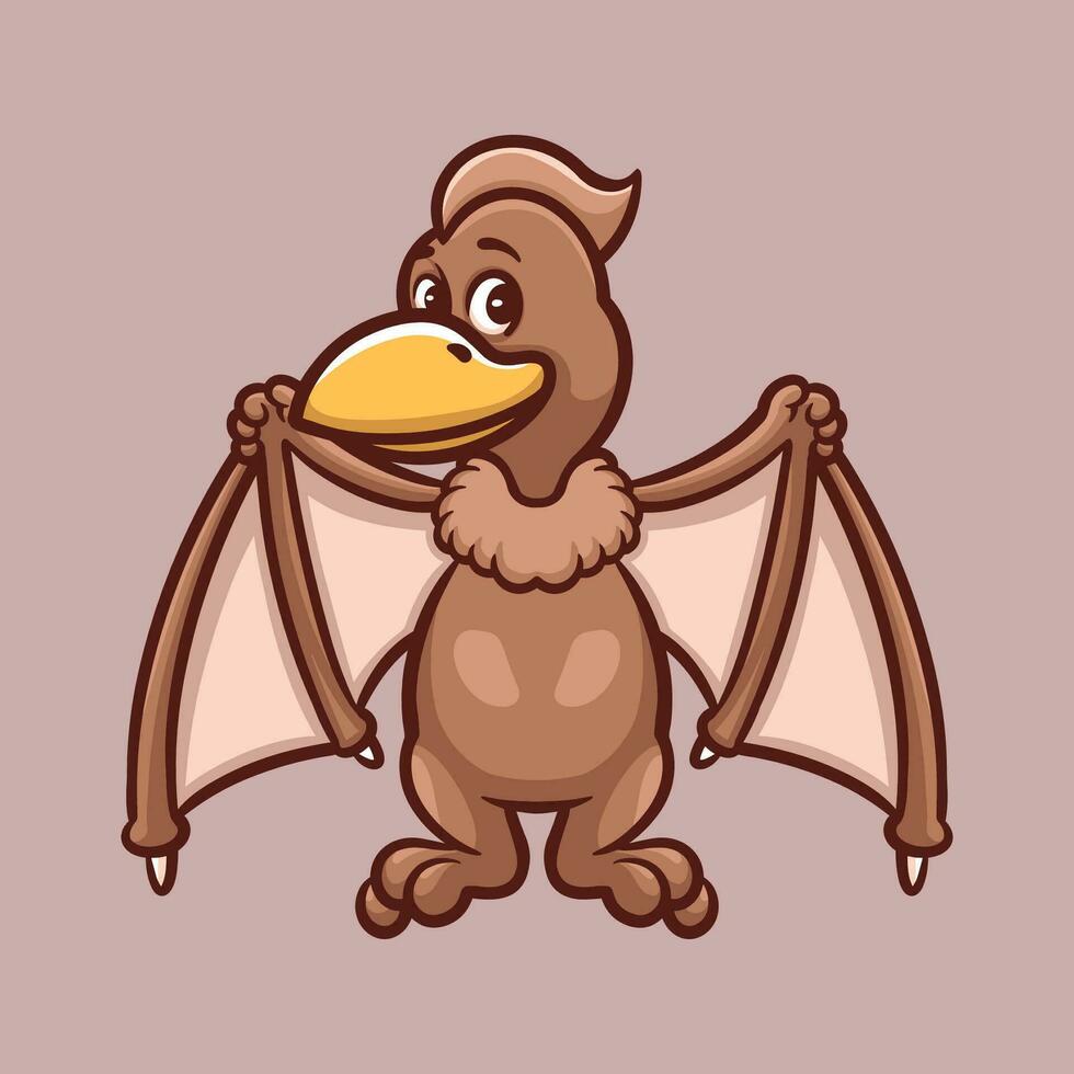 bruin pteranodon tekenfilm illustratie vector