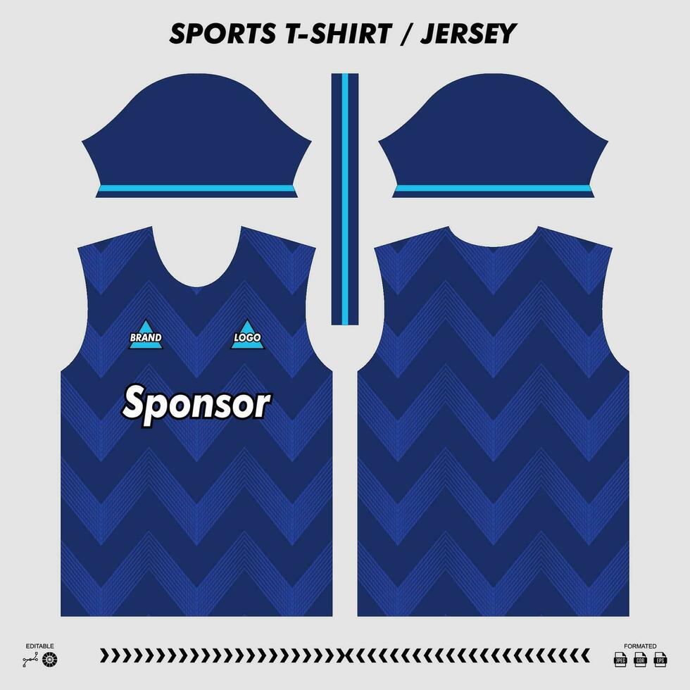 vector t-shirt sport ontwerp, sublimatie Jersey