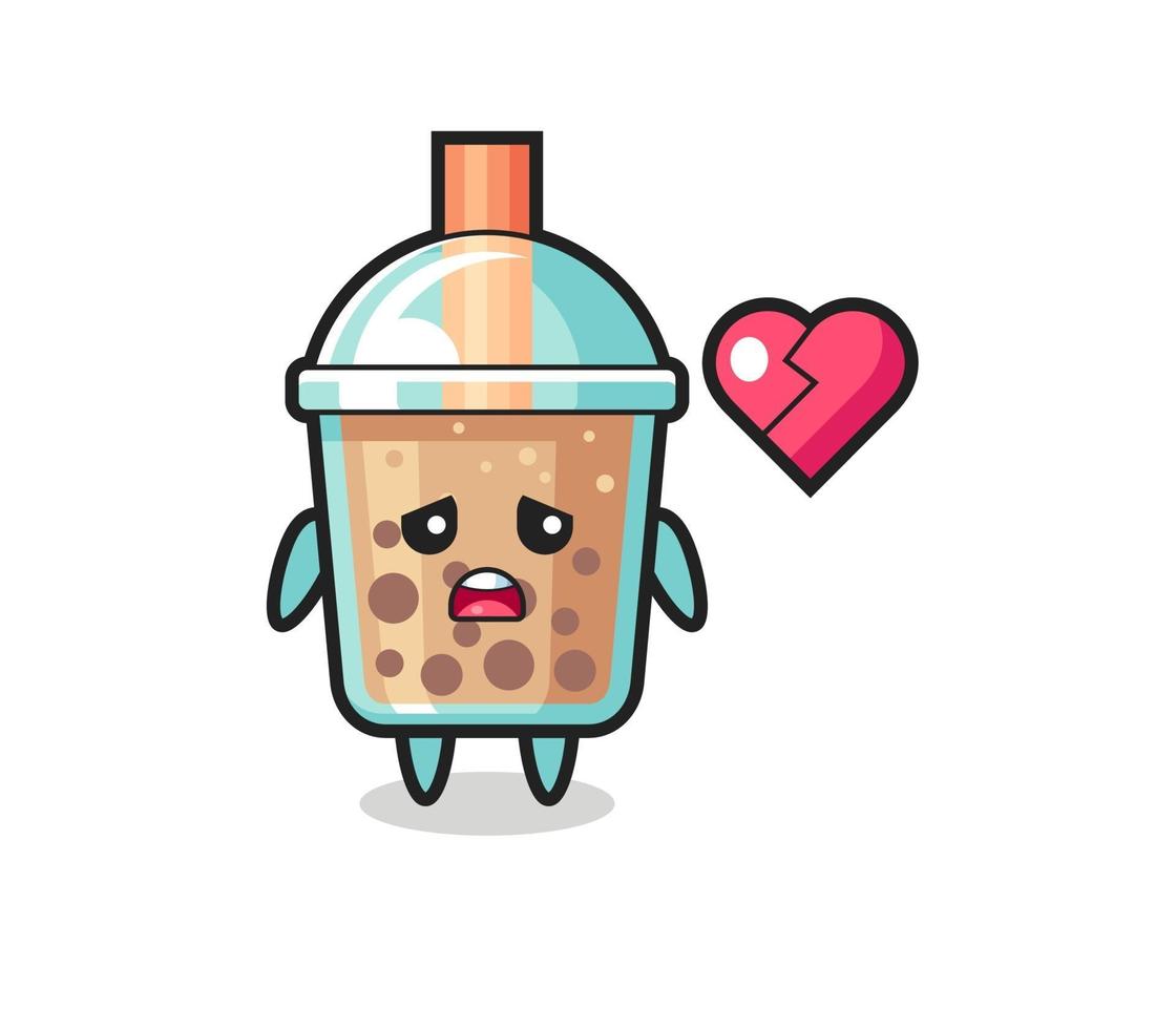 bubble tea cartoon afbeelding is gebroken hart vector