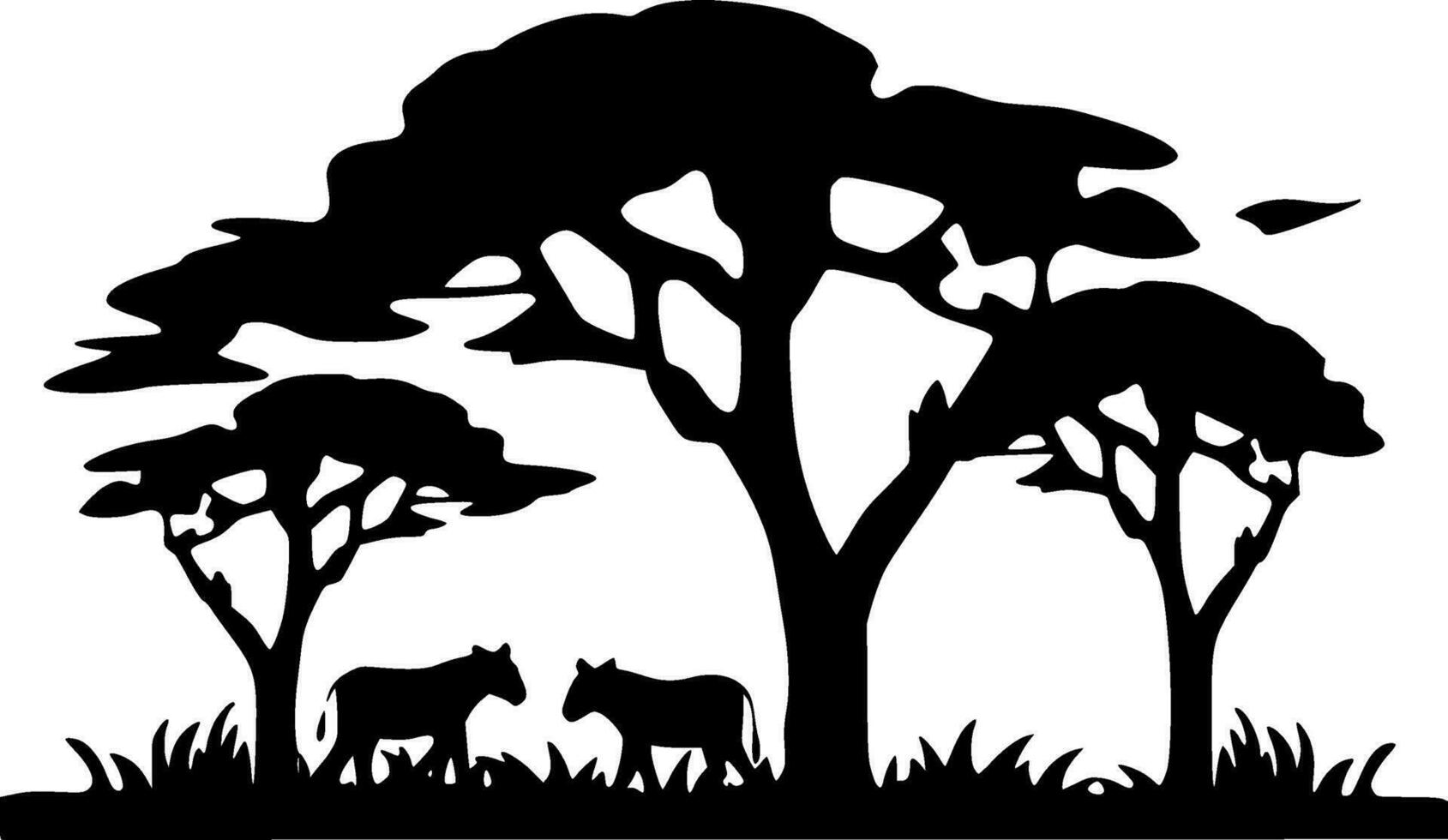 Afrika - zwart en wit geïsoleerd icoon - vector illustratie