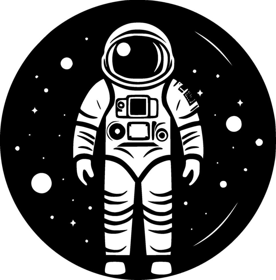 astronaut - minimalistische en vlak logo - vector illustratie