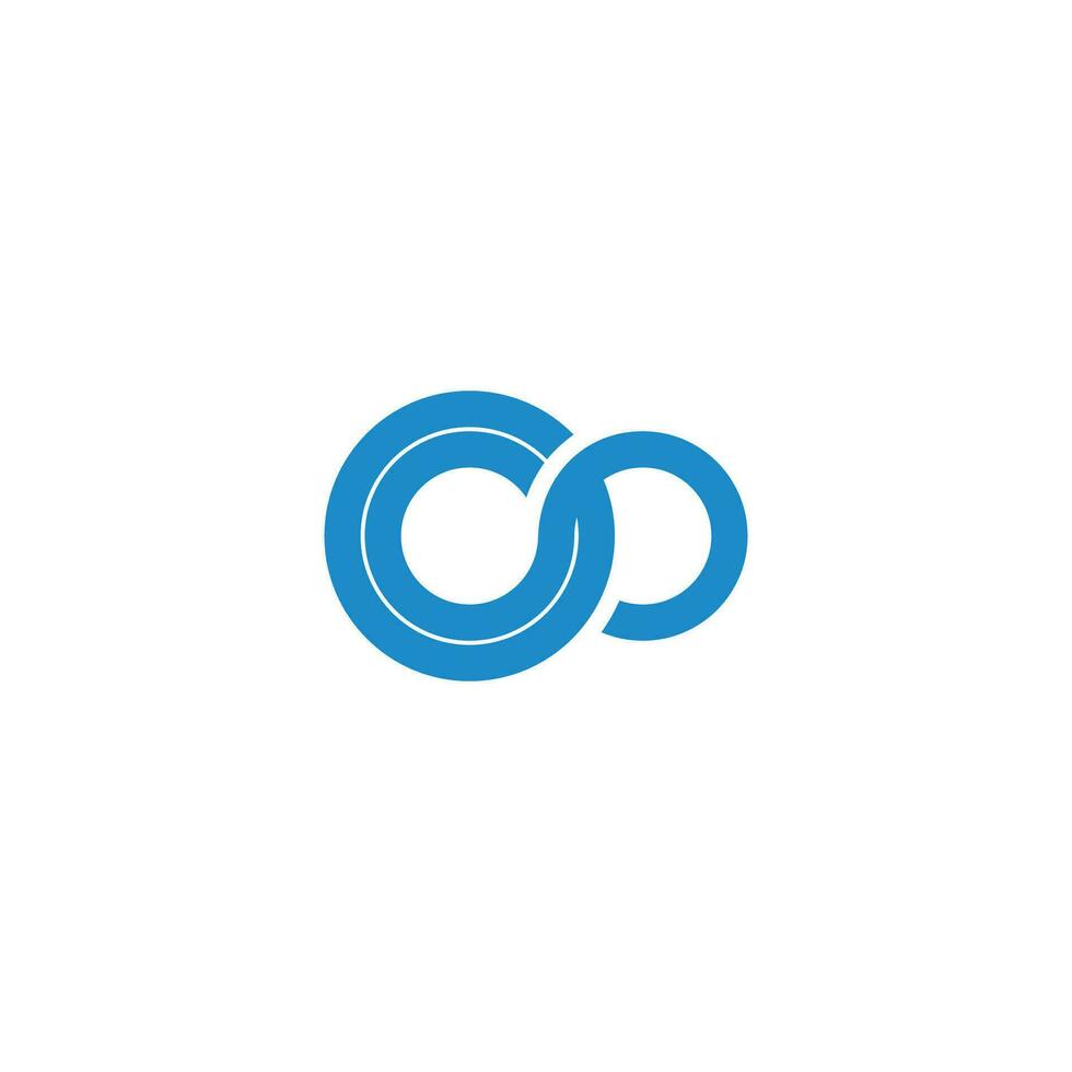 blauw oneindigheid gekoppeld cirkel meetkundig logo vector