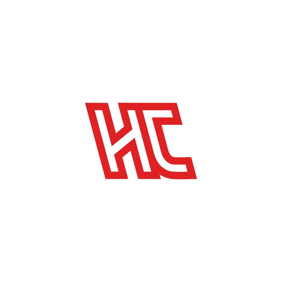 brief hc schets gemakkelijk lijn rood logo vector