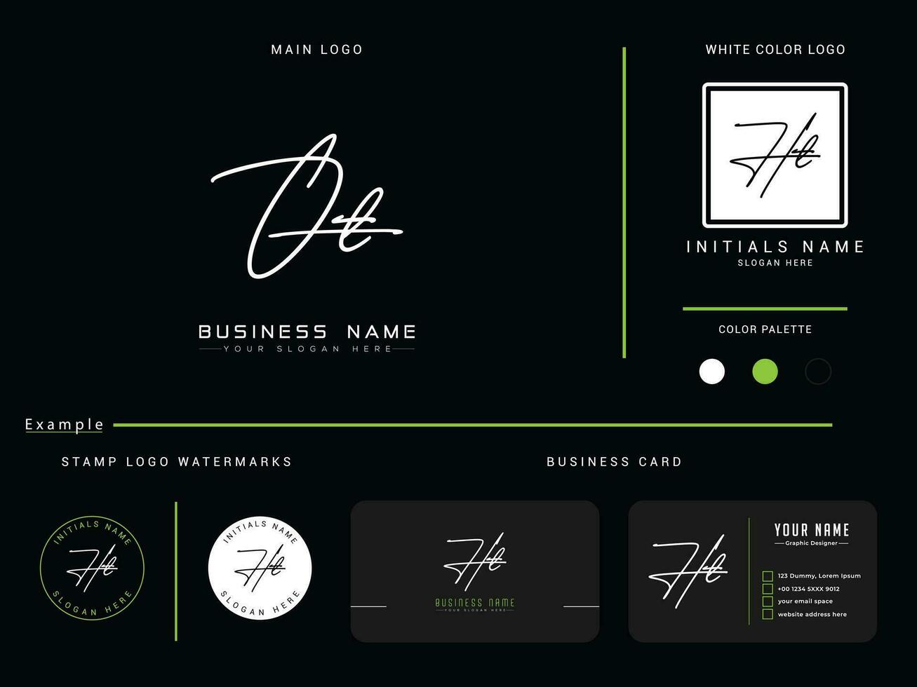 luxe ot bloemen logo, handtekening ot logo branding voor u vector