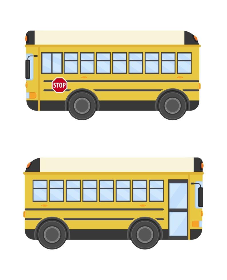 vectorillustratie van een zijaanzicht van de schoolbus. vector