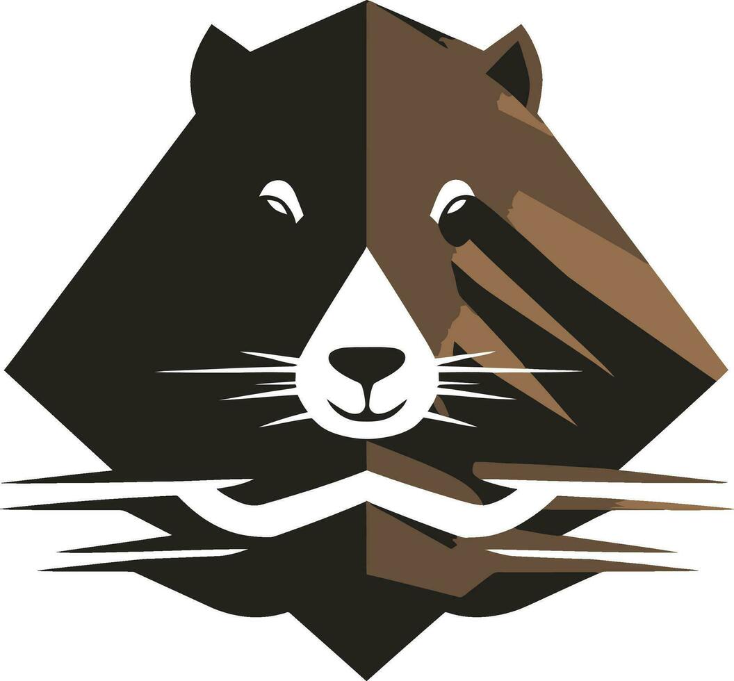 Koninklijk bever logo ingenieus bever icoon vector