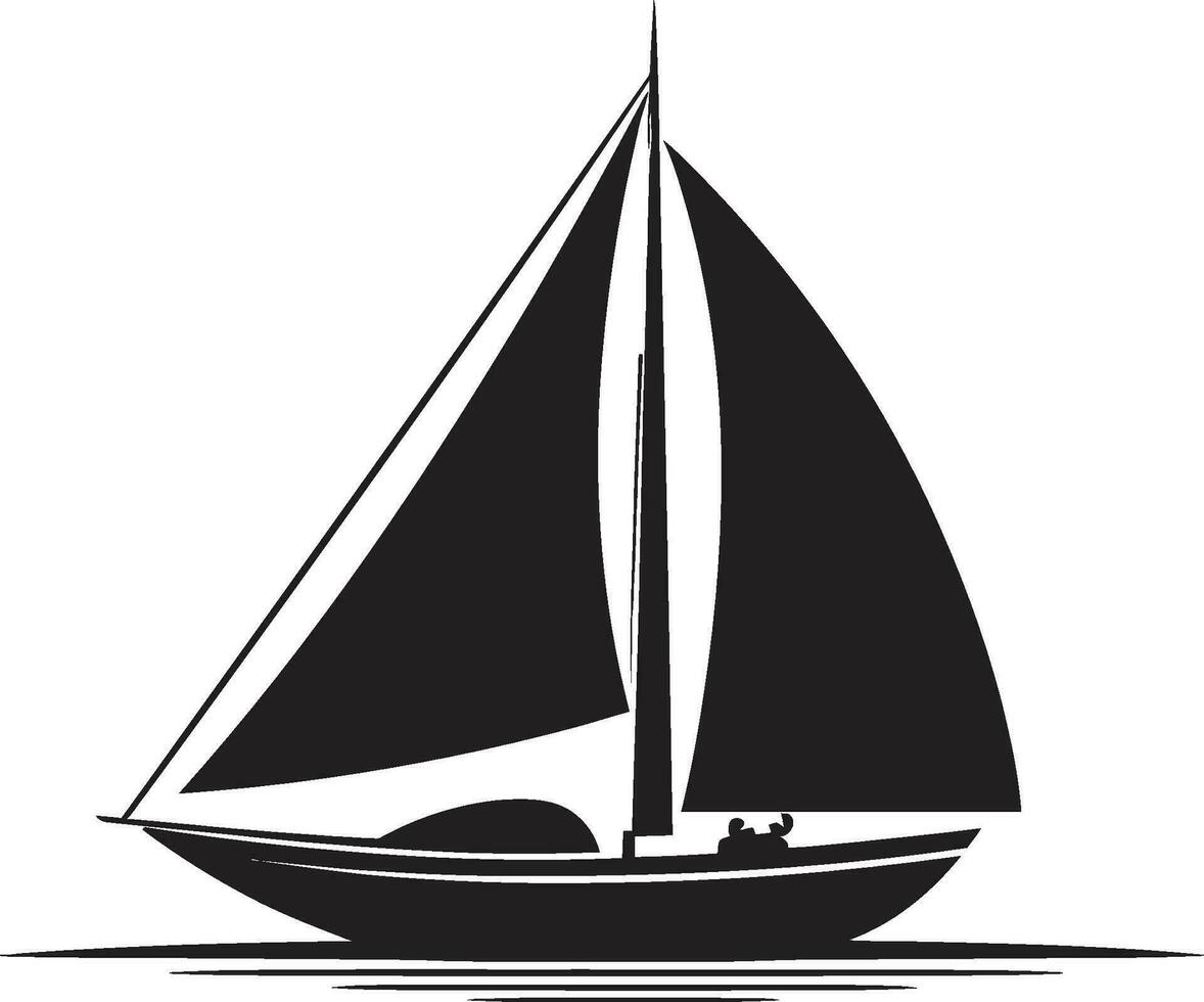 elegantie in navigatie vector boot meesterschap zwart Water ritmes vector maritiem kunst