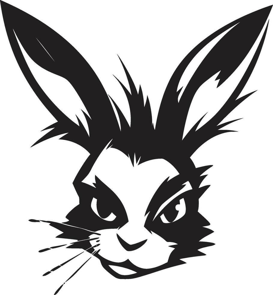 minimalistisch zwart haas kam abstract konijn vector insigne