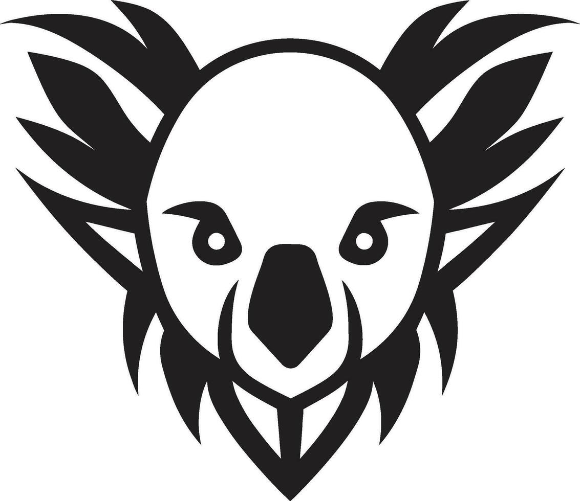 monochromatisch majesteit minimalistische koala profiel ogen van de koala logo van genot vector