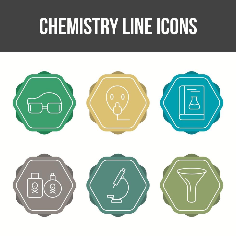 unieke chemie lijn vector icon set